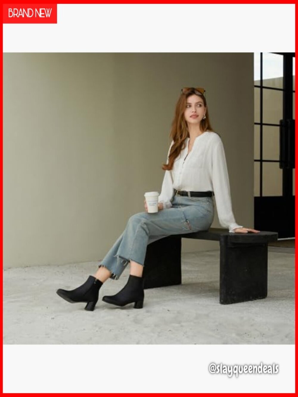 Faux Leather Tabi Ankle Boots Chunky Low Heel Side Zipper Booties - Picture 5 of 7